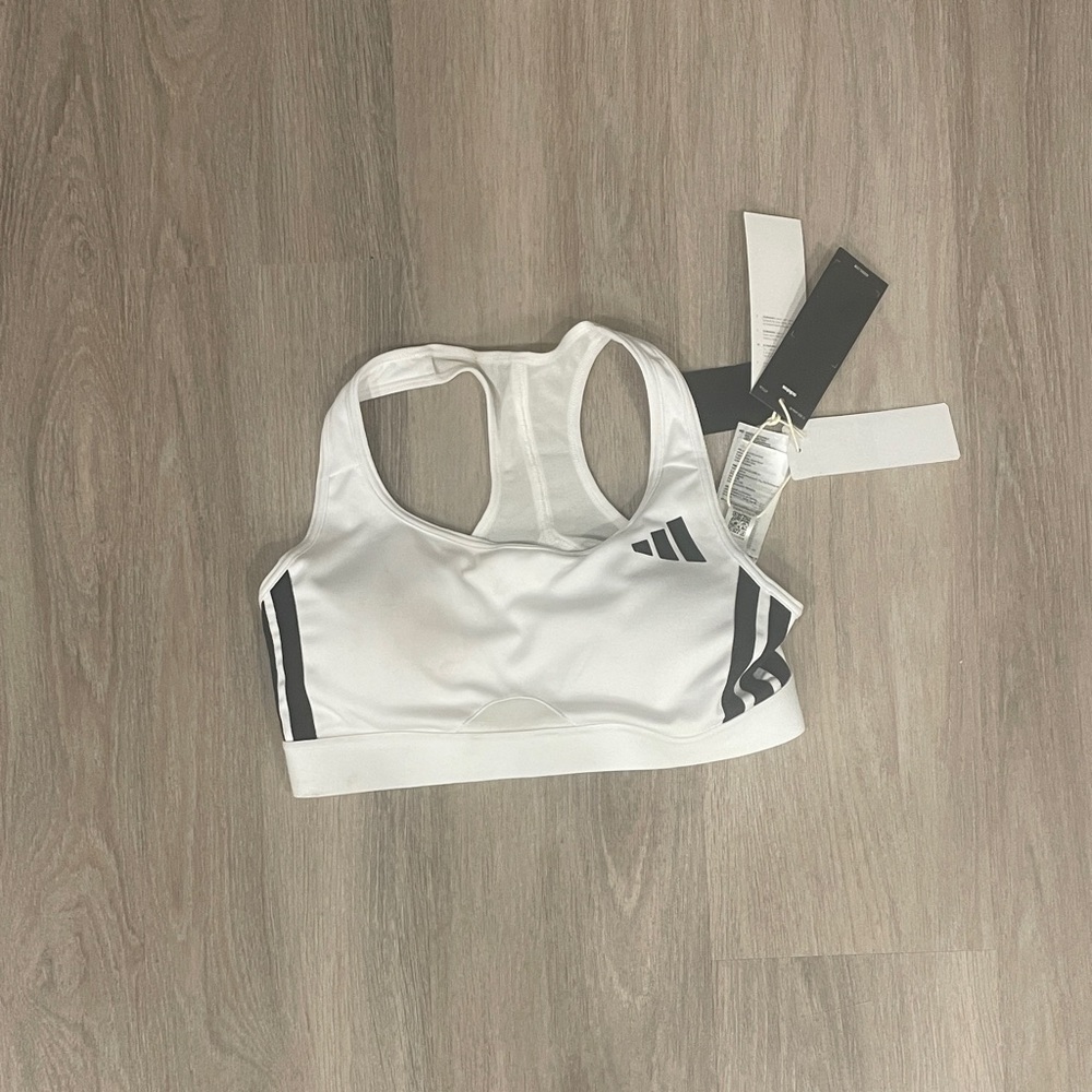NWT Adidas White and Black Sports Bra